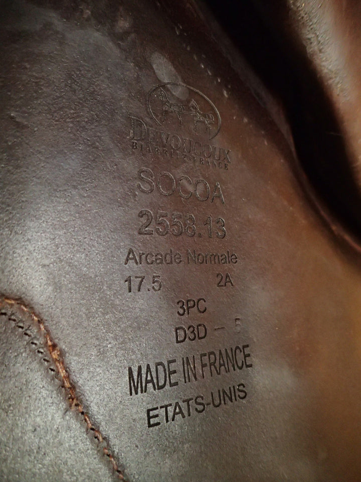 17.5" Devoucoux Socoa Saddle - Full Buffalo - 2013 - 2A Flaps - 4.75" dot to dot
