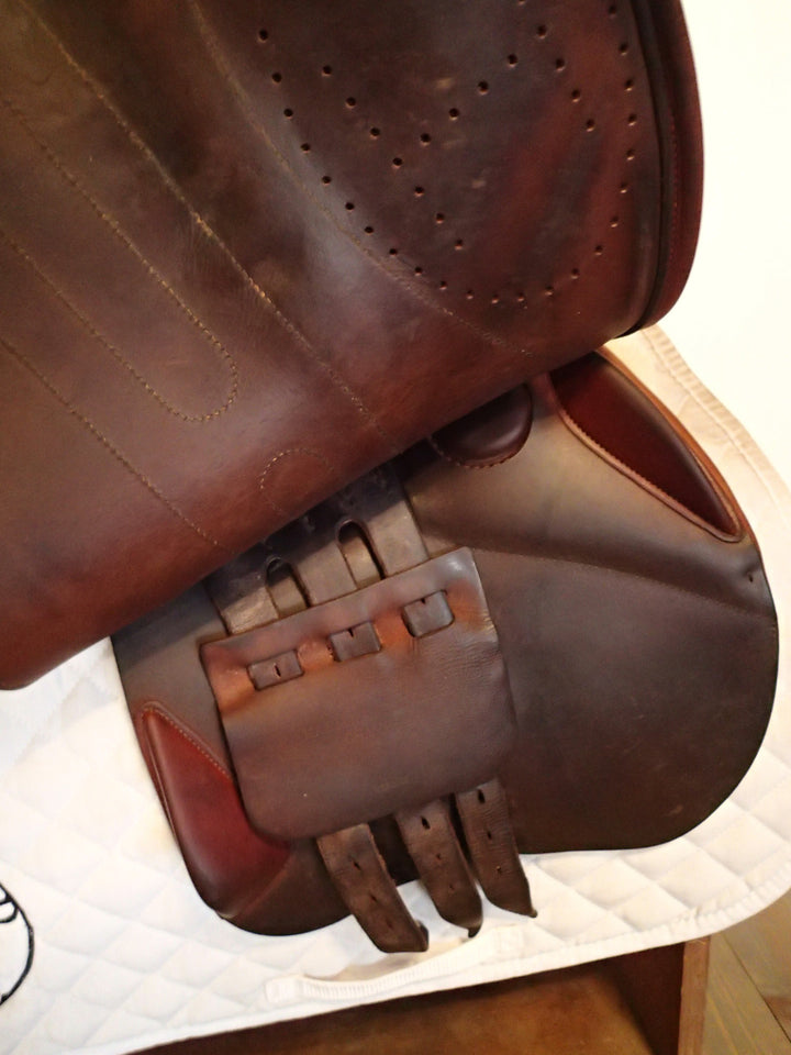 17" Hermes Cavale Saddle - 2024 - Full Calfskin - 5" dot to dot (011)