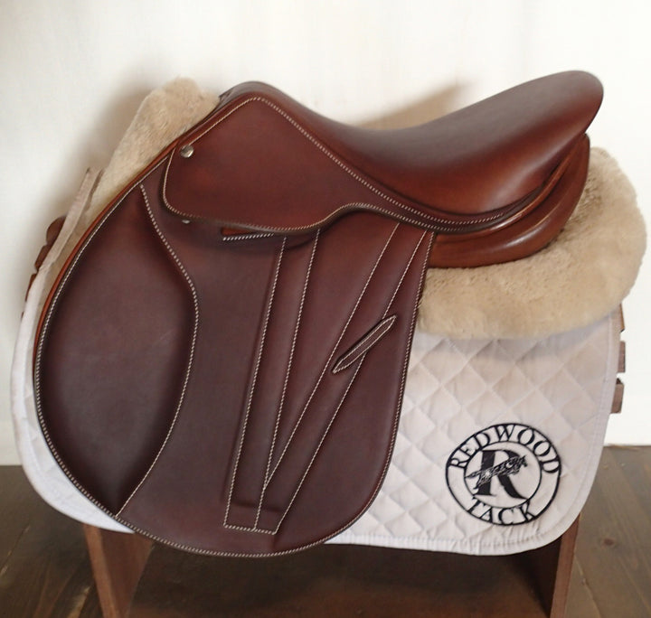 16" Butet Premium Saddle - Full Calfskin - 2016 - L Seat - 2 Flaps - 4.25" dot to dot (016)