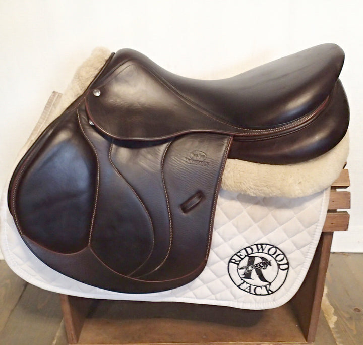 18.5" Devoucoux Biarritz O Saddle - Full Buffalo - 2021 - 2AR Flaps - 4.5" dot to dot (031)