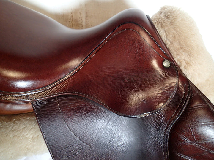 15.5" Devoucoux Huarra Saddle - Full Buffalo - 2007 - 0 Flaps - 4.5" dot to dot (073)