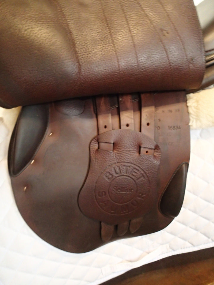 16" Butet Premium Saddle - 2020 - Wool Flocked - Full Calfskin - M Seat - 2L Flaps - 4.25" dot to dot