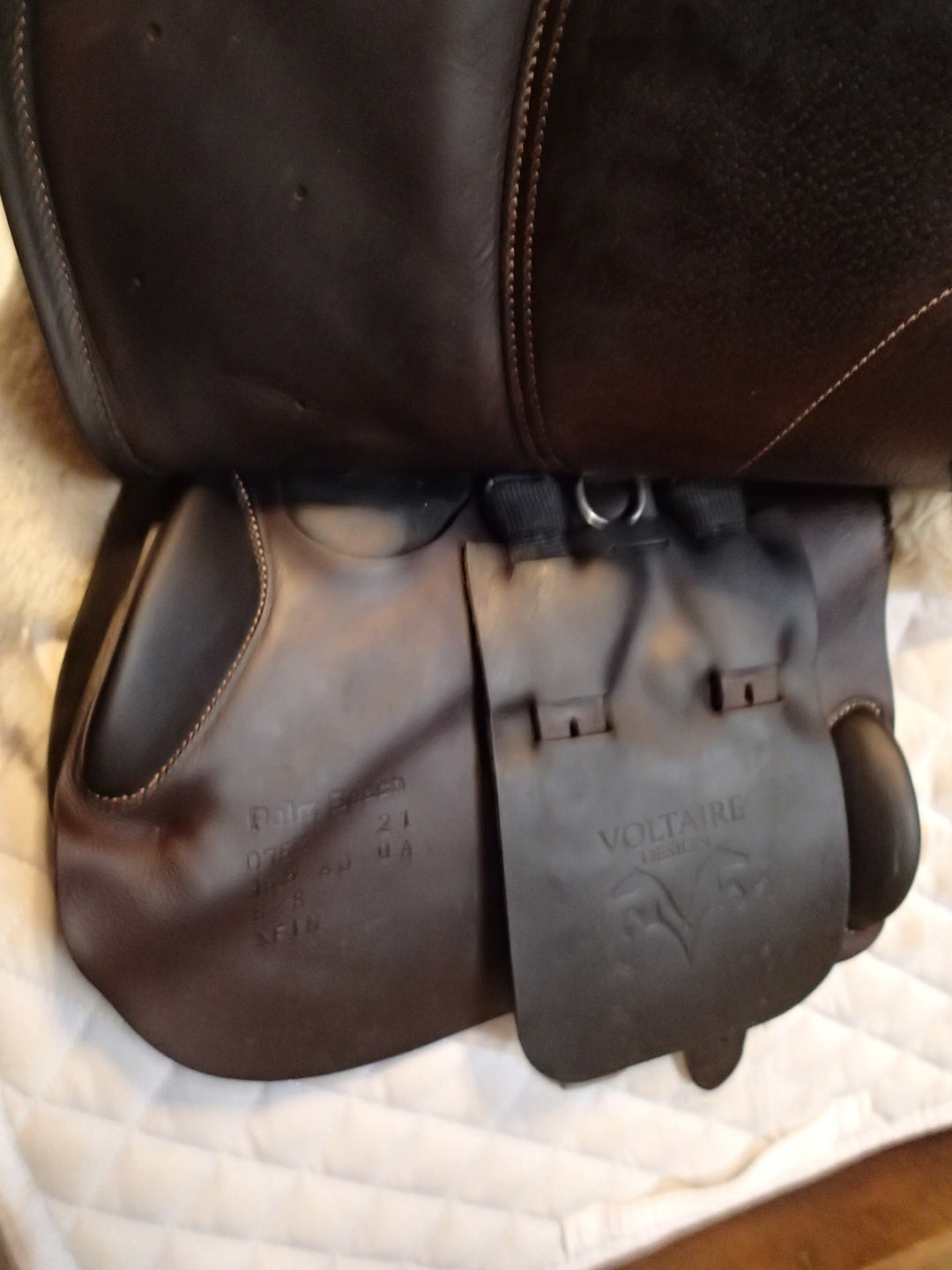 15.5" Voltaire Palm Beach Saddle - Full Buffalo - 2021 - 0A Flaps - 4.75" dot to dot - XFIN Panels (082)