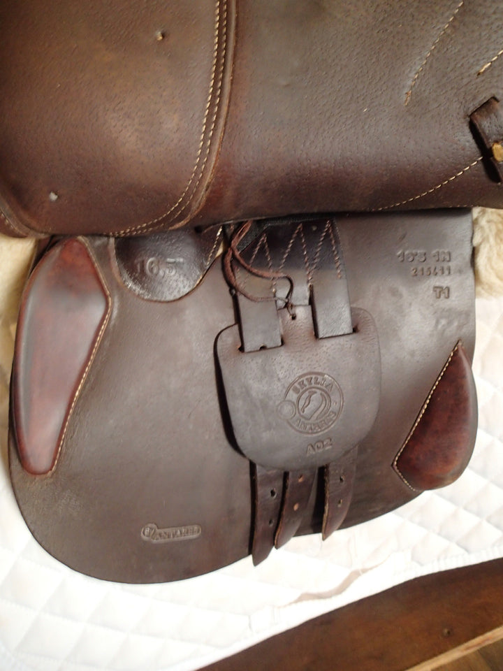 16.5" Antares Skylla Saddle - Full Buffalo - 2021 - 1N Flaps - 5" dot to dot (086)