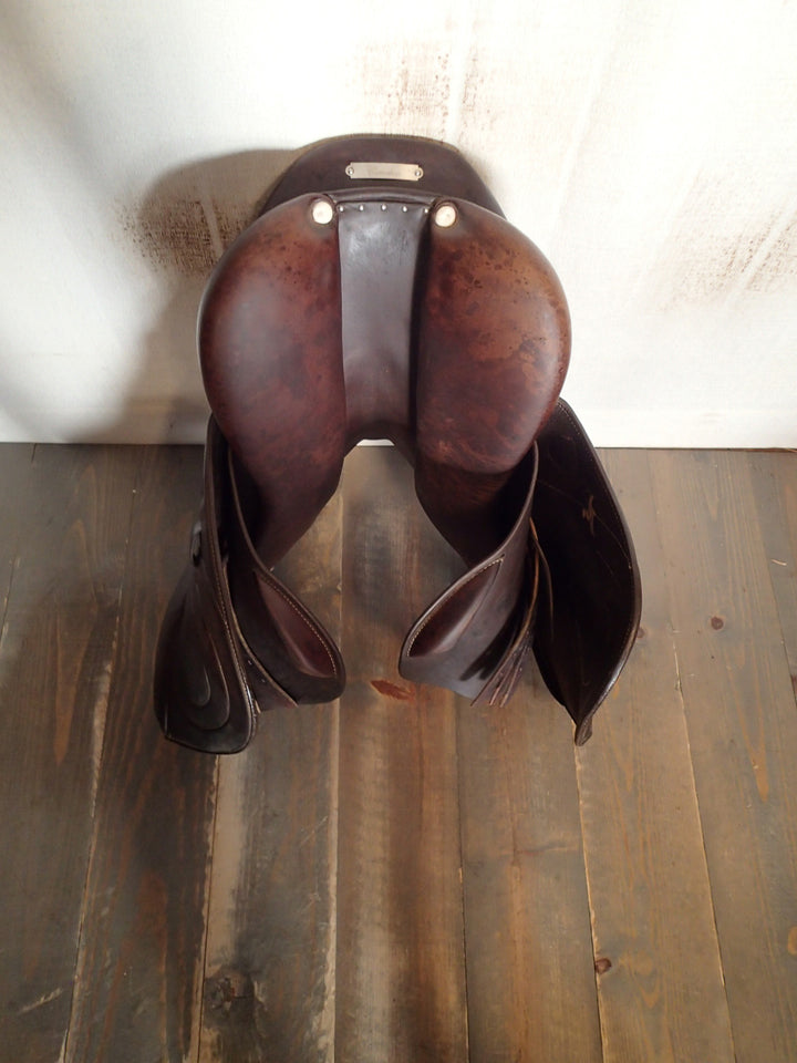 16.5" Antares Skylla Saddle - Full Buffalo - 2021 - 1N Flaps - 5" dot to dot (086)