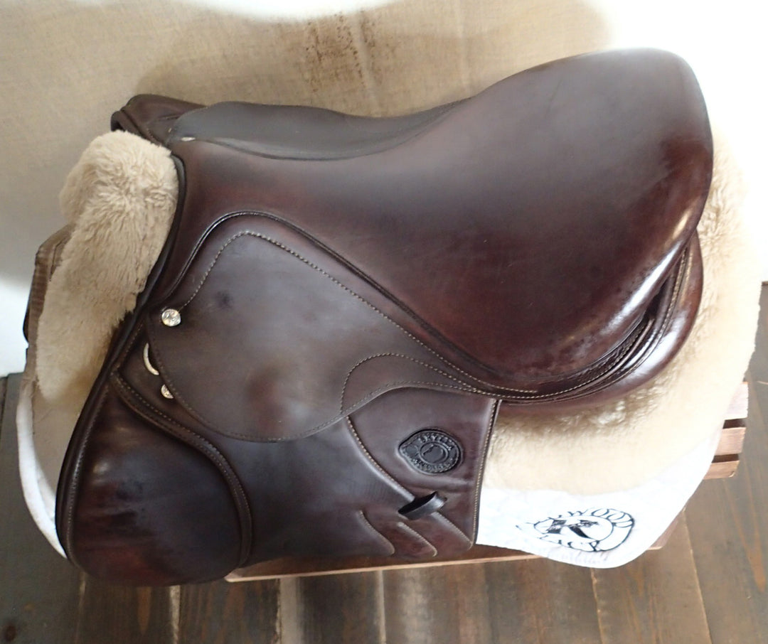 16.5" Antares Skylla Saddle - Full Buffalo - 2021 - 1N Flaps - 5" dot to dot (086)