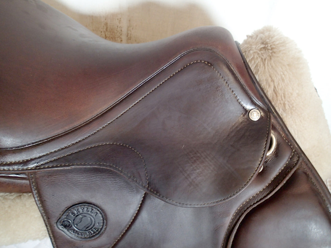 16.5" Antares Skylla Saddle - Full Buffalo - 2021 - 1N Flaps - 5" dot to dot (086)