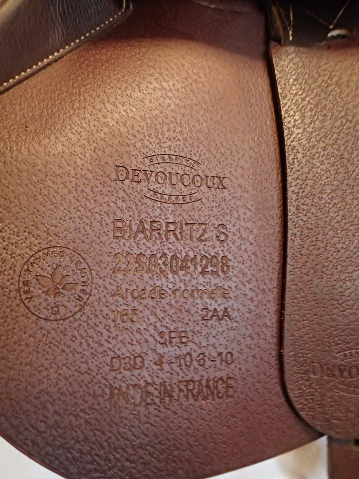 16.5" Devoucoux Biarritz S Saddle - 2023 - 2AA Flaps - D3D - 4.5" dot to dot