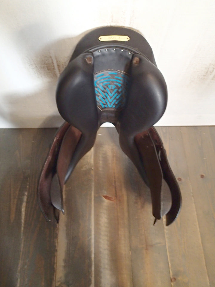 17" Voltaire Blue Infinite Saddle - Full Buffalo - 2019 - 2 Flaps - 5" dot to dot - Pro Panels (187)