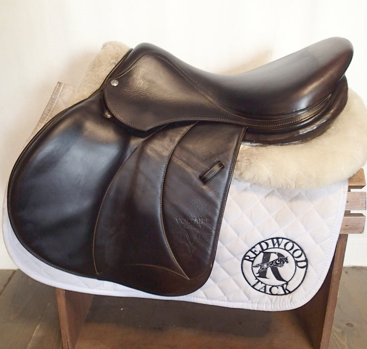 17.5" Voltaire Palm Beach Saddle - Full Buffalo - 2016 - 3AAA Flaps - 4.75" dot to dot - Wool Flocked