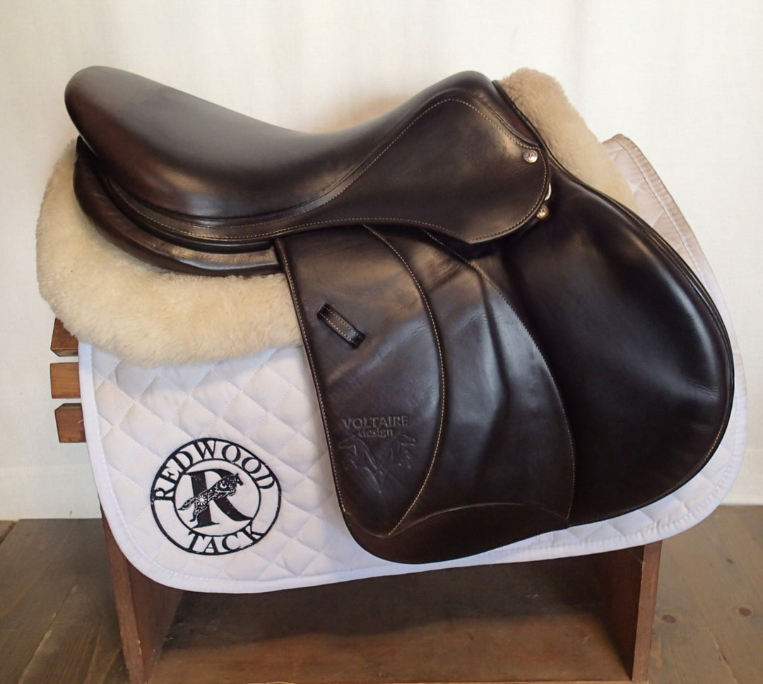 17.5" Voltaire Palm Beach Saddle - Full Buffalo - 2016 - 3AAA Flaps - 4.75" dot to dot - Wool Flocked