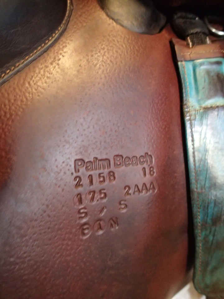 17.5" Voltaire Palm Beach Saddle - Full Buffalo - 2018 - 2AAA Flaps - 4.75" dot to dot - FIN panels (201)