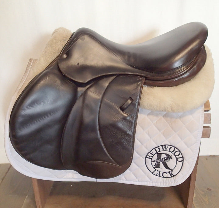 17.5" Voltaire Palm Beach Saddle - Full Buffalo - 2014 - 3AA Flaps - 4.75" dot to dot - Wool Flocked