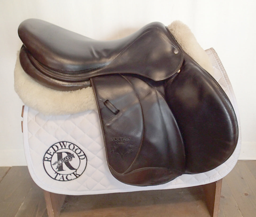 17.5" Voltaire Palm Beach Saddle - Full Buffalo - 2014 - 3AA Flaps - 4.75" dot to dot - Wool Flocked