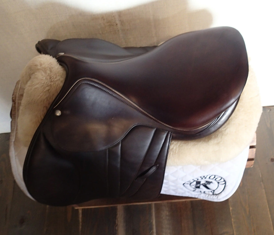 16" Butet Premium Saddle - Full Calfskin - 2021 - L Seat - 2 Flaps - Wool Flocked - 4.75" dot to dot