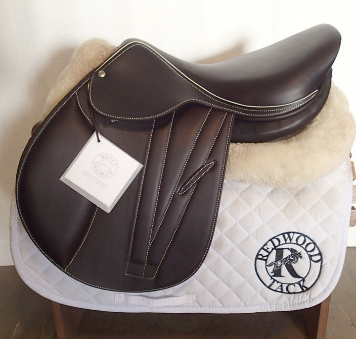 16.5" Butet Premium Saddle - BRAND NEW - 2024 - Full Calfskin - Wool Flocked - M Seat - 1.75 Flaps - 4.75" dot to dot