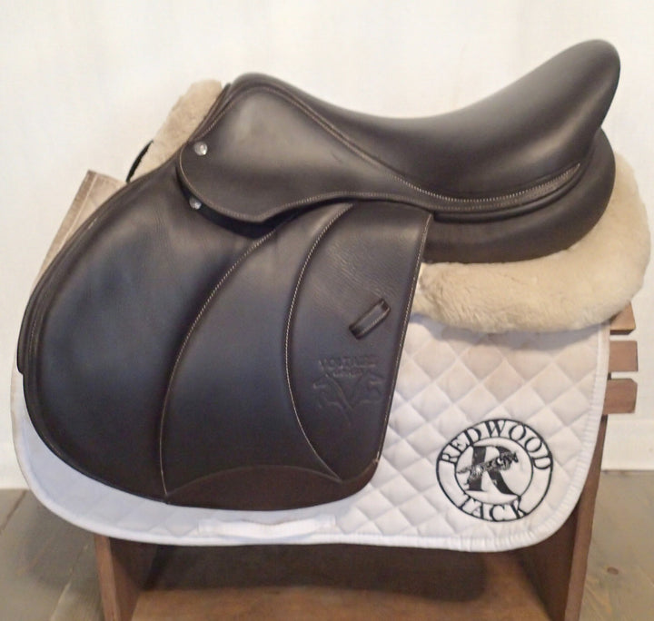 17.5" Voltaire Stuttgart Saddle - Full Buffalo - 2019 - 3AA Flaps - 4.5" dot to dot - Pro Panels (387)