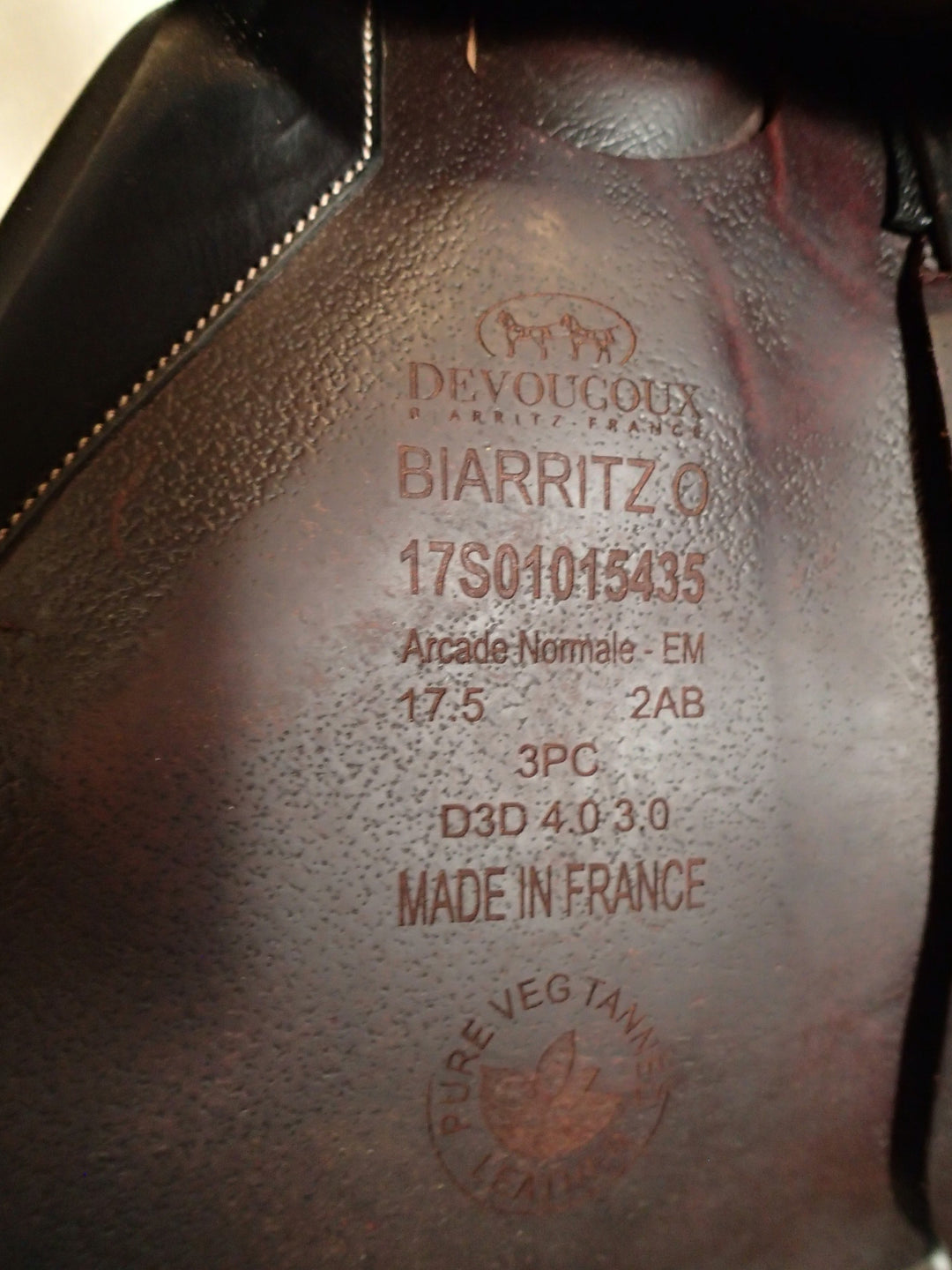 17.5" Devoucoux Biarritz O Saddle - Full Buffalo - 2017 - 2AB Flaps - D3D - 5" dot to dot