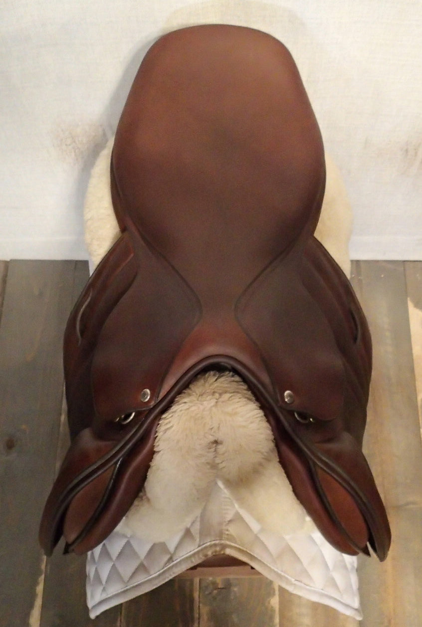 17.5" Butet Premium Saddle - Full Calfskin - Wool Flocked - 2019 - M Seat - 2 Flaps - 4.25" dot to dot