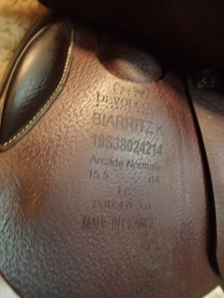 15" / 15.5" Devoucoux Biarritz K Saddle - Full Buffalo - 2019 - 0A Flaps - 4.75" dot to dot (452)