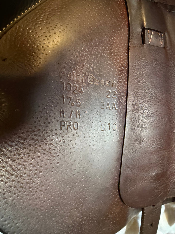 17.5" Voltaire Palm Beach Saddle - Full Buffalo - 2022 - 3AA Flaps - 4.75" dot to dot - Pro Panels (505)