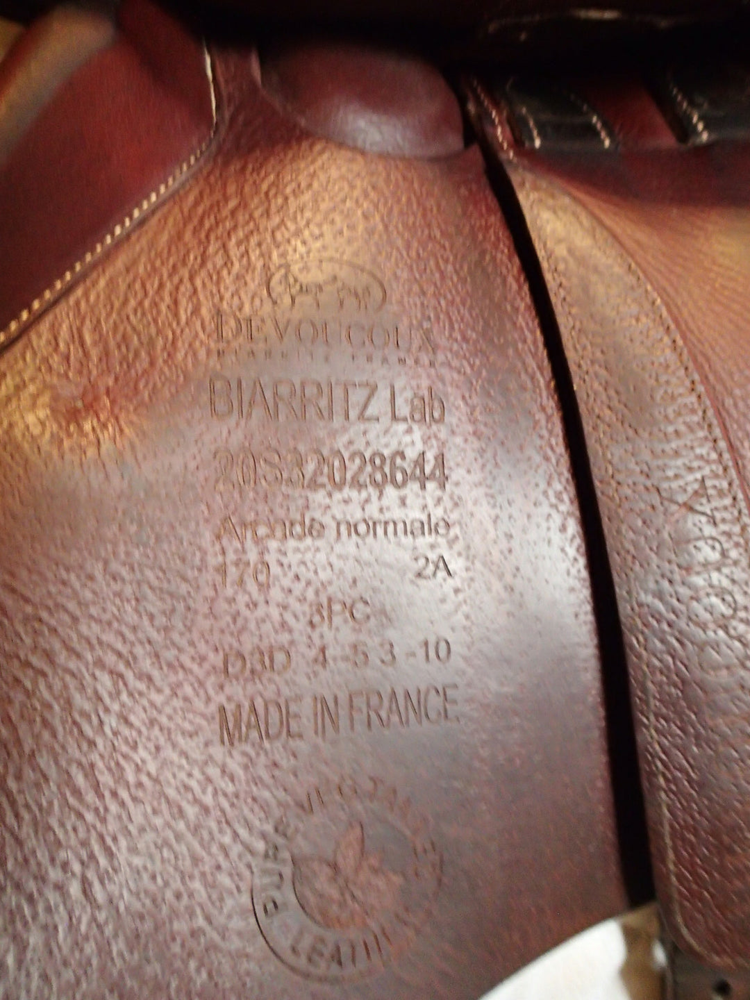 17" Devoucoux Biarritz Lab Saddle - Full Buffalo - 2020 - 2A Flaps - 4.75" dot to dot