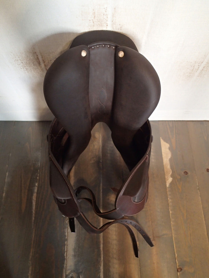 17" Antares Contact Monoflap Saddle - Full Buffalo - 2024 - 2N Flaps - 4.5" dot to dot
