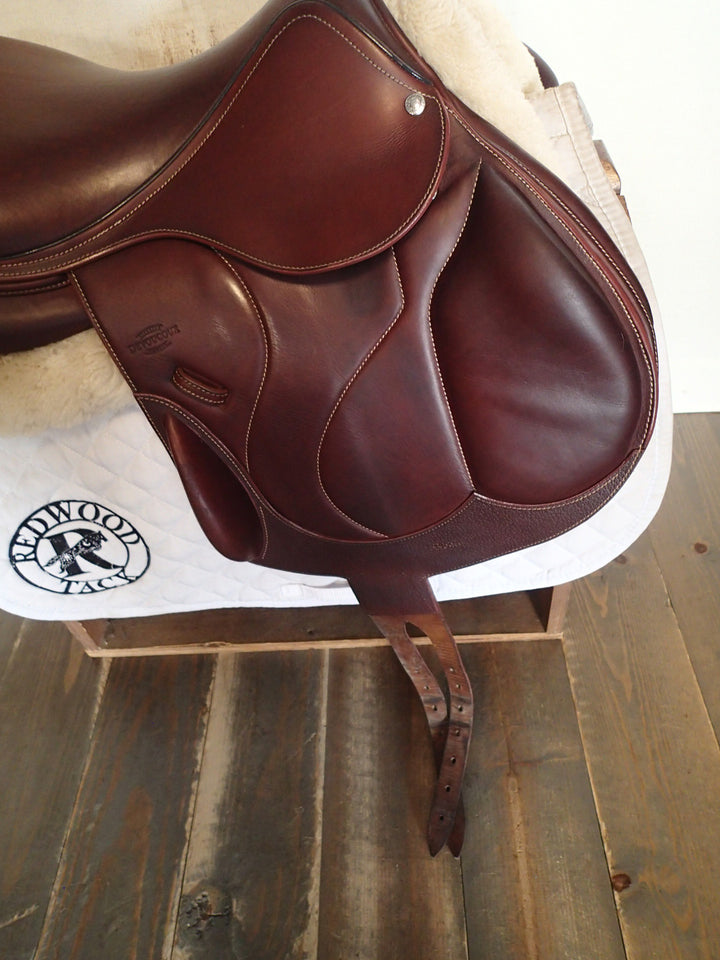 17.5" Devoucoux Chiberta O Monoflap Saddle - Full Buffalo - 2022 - 1AR Flaps - 4.5" dot to dot