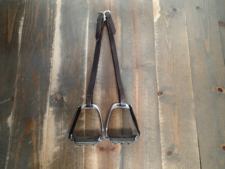 Peacock Safety Stirrup Irons and Kids Stirrup Leathers