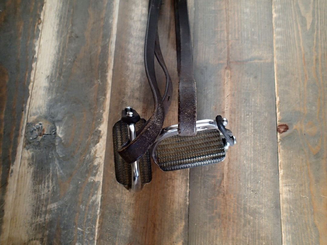 Peacock Safety Stirrup Irons and Kids Stirrup Leathers