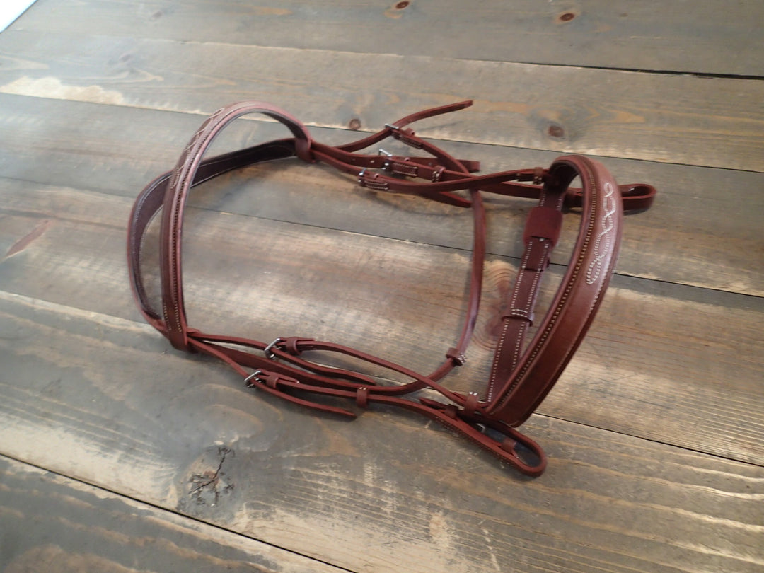 Devoucoux Fancy Stitched Monocrown Anatomic Bridle - NEW - Size 2