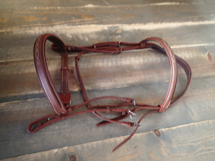 Devoucoux Fancy Stitched Monocrown Anatomic Bridle - NEW - Size 2