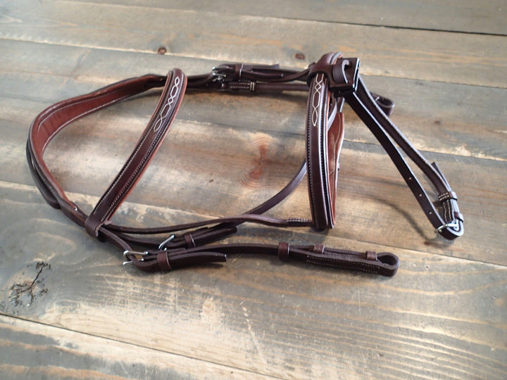 Devoucoux Fancy Stitched Hunter Bridle - NEW - S