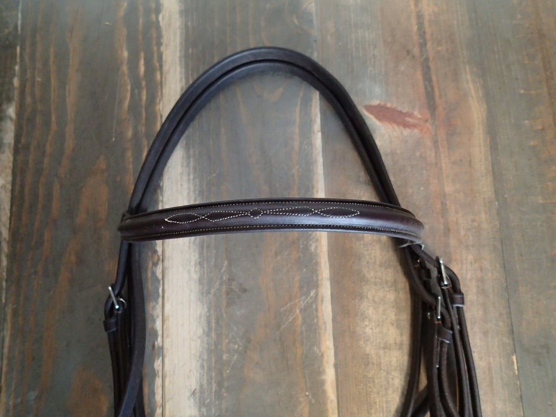 Pessoa Wide Noseband Fancy Stitched Bridle - Size Full