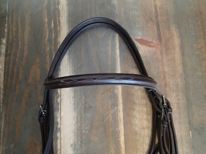 Pessoa Wide Noseband Fancy Stitched Bridle - Size Full