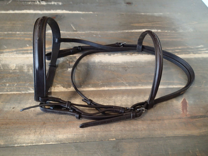 Pessoa Wide Noseband Fancy Stitched Bridle - Size Full