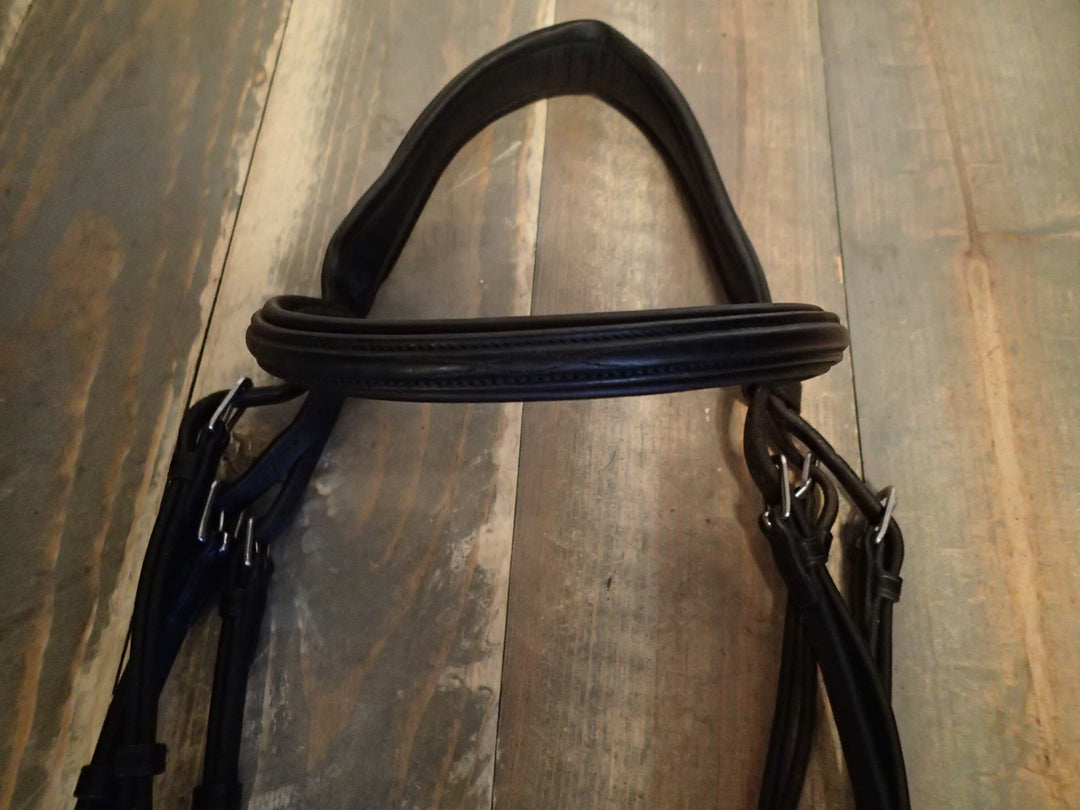 Antares Fancy Stitched Flash Bridle - Black - Size 2