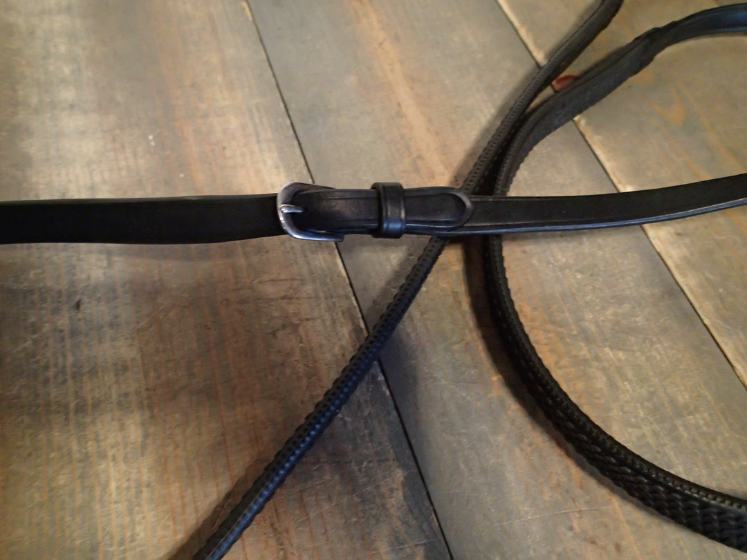 Rubber Reins - Black - 110"